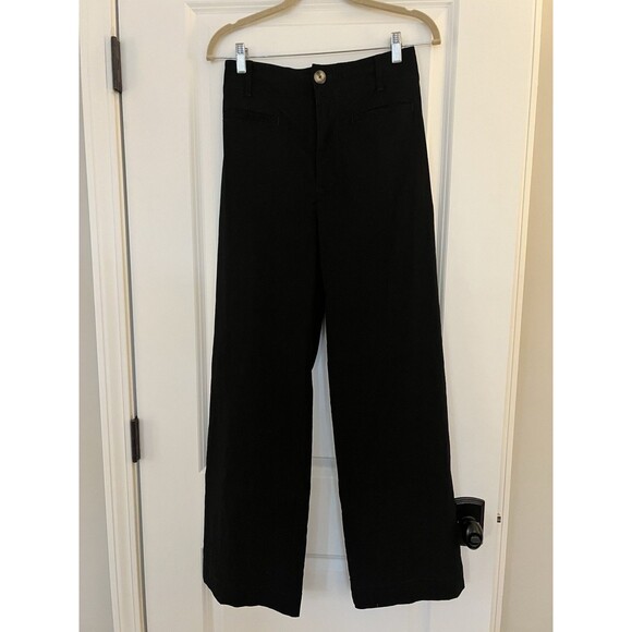 Anthropologie Black Full Length Wide Leg Colette Pants Size 28 EUC - Picture 2 of 10
